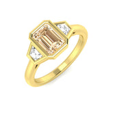 Morganite Three-Stone Statement Ring